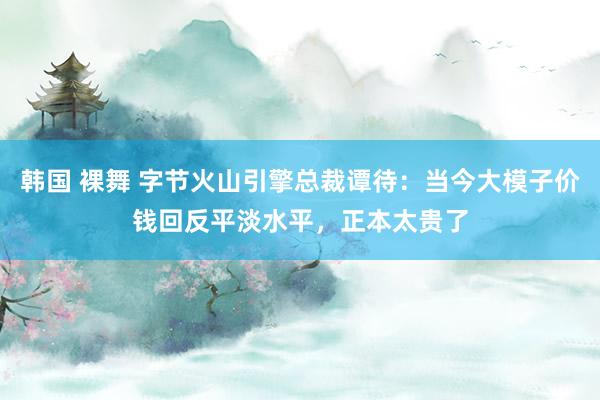 韩国 裸舞 字节火山引擎总裁谭待：当今大模子价钱回反平淡水平，正本太贵了