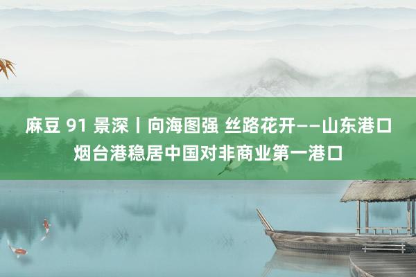 麻豆 91 景深丨向海图强 丝路花开——山东港口烟台港稳居中国对非商业第一港口