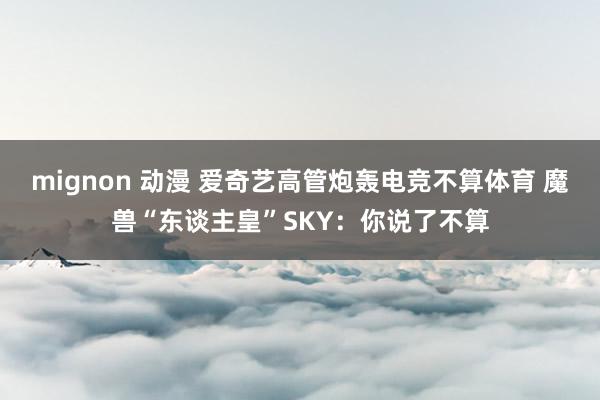 mignon 动漫 爱奇艺高管炮轰电竞不算体育 魔兽“东谈主皇”SKY：你说了不算